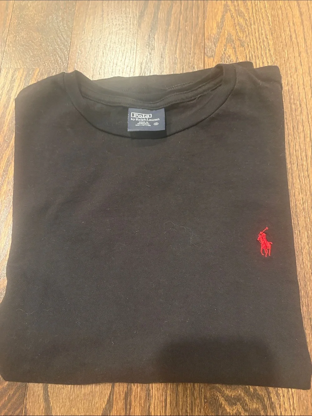Polo by Ralph Lauren Men’s Black Crewneck T-Shirt with Red Pony Logo Size M